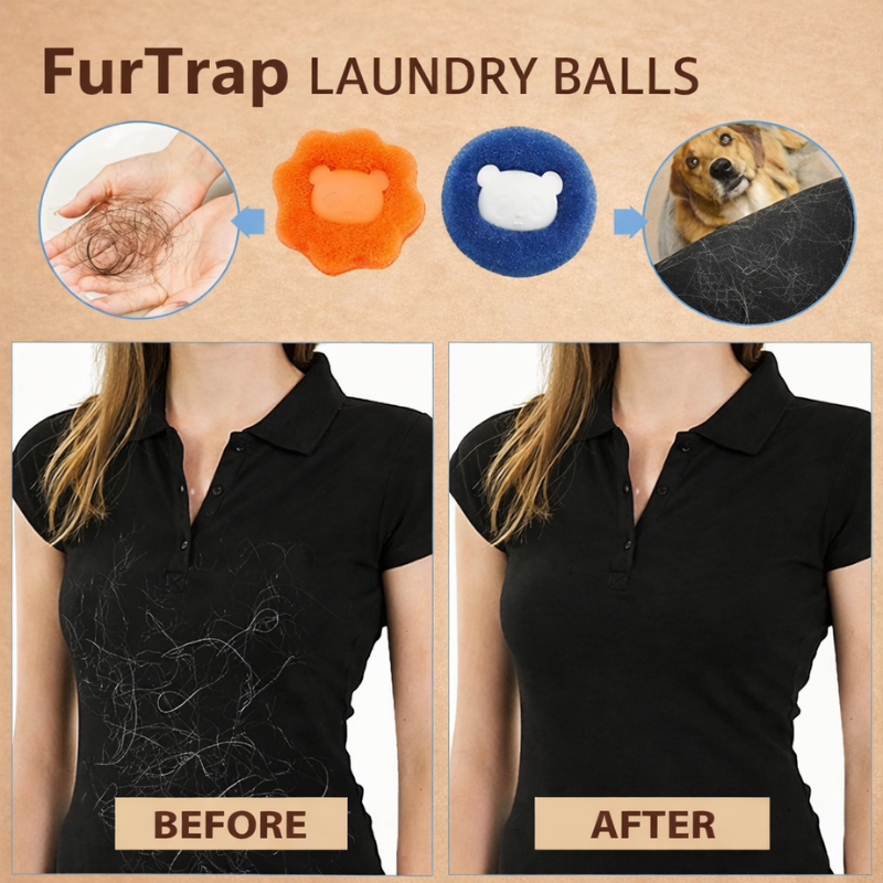 Swipe&Shed™ FurTrap Laundry Balls – 5 Pack (Reusable)