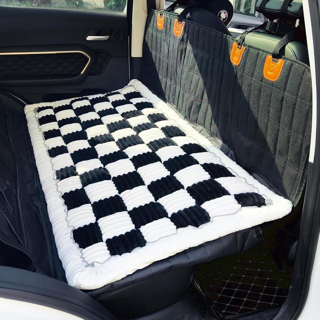 The Complete Car Setup: FurShield Mat + Backseat Cover + 2 Safety Belts