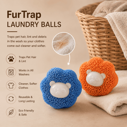 Swipe&Shed™ FurTrap Laundry Balls – 5 Pack (Reusable)